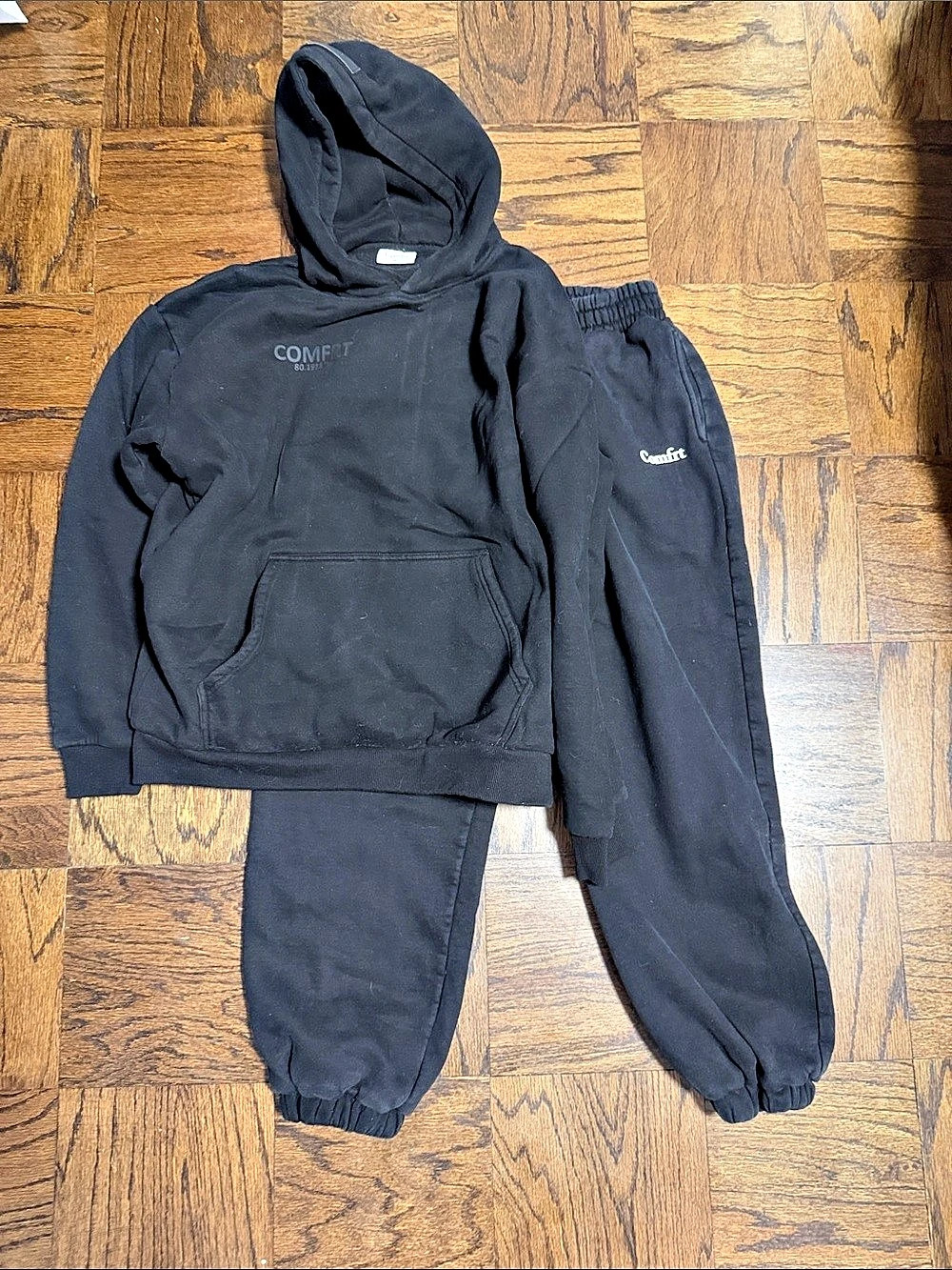 Comfrt Coordinate Hoodie and Sweatpants Set Black XL
